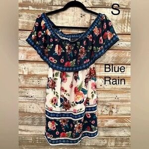 Blue rain‎ womens floral dress S